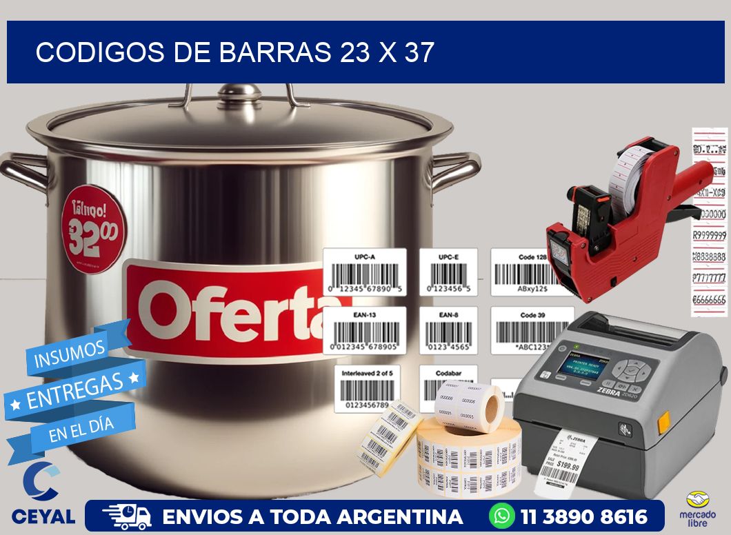CODIGOS DE BARRAS 23 x 37