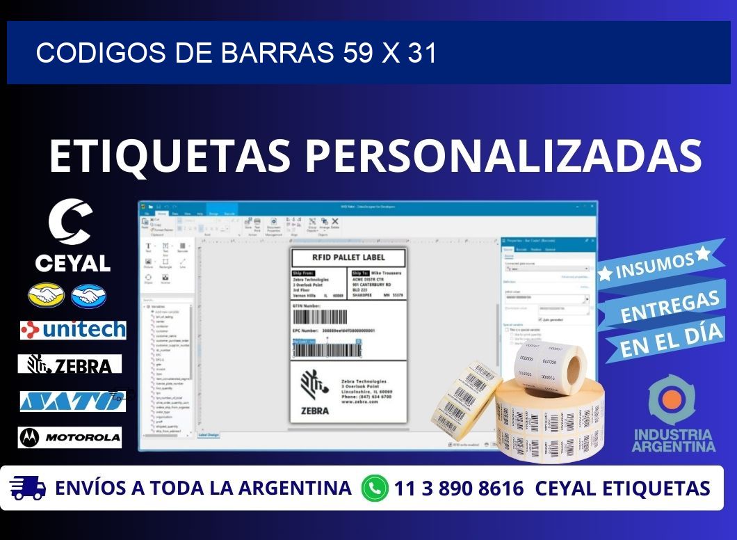 CODIGOS DE BARRAS 59 x 31