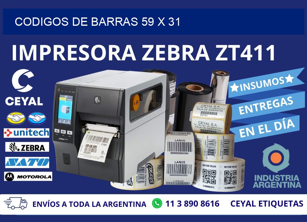 CODIGOS DE BARRAS 59 x 31