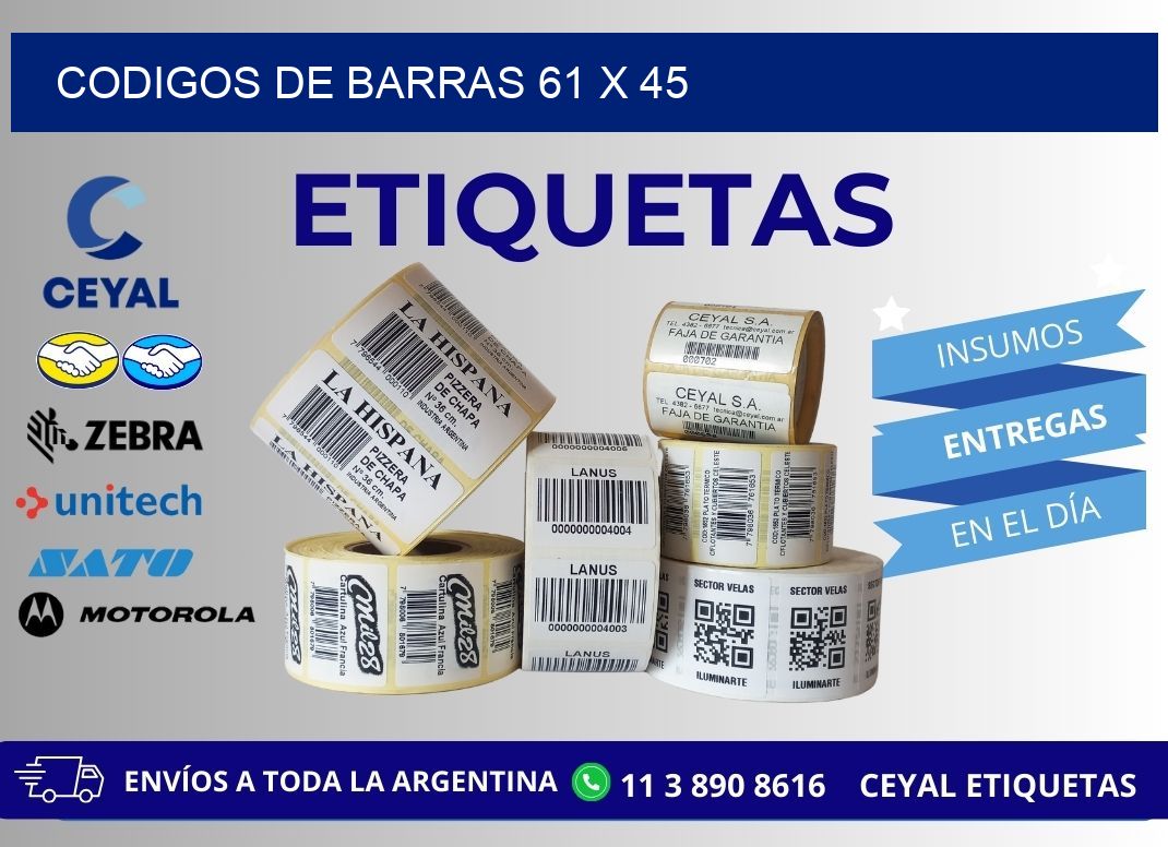 CODIGOS DE BARRAS 61 x 45
