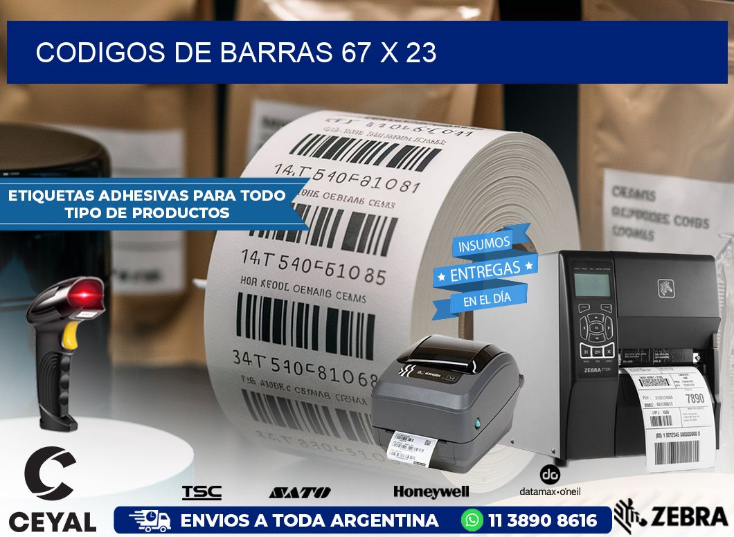CODIGOS DE BARRAS 67 x 23