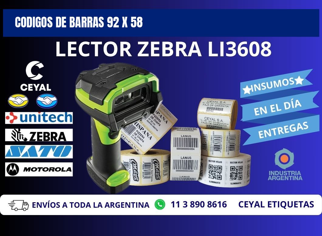 CODIGOS DE BARRAS 92 x 58