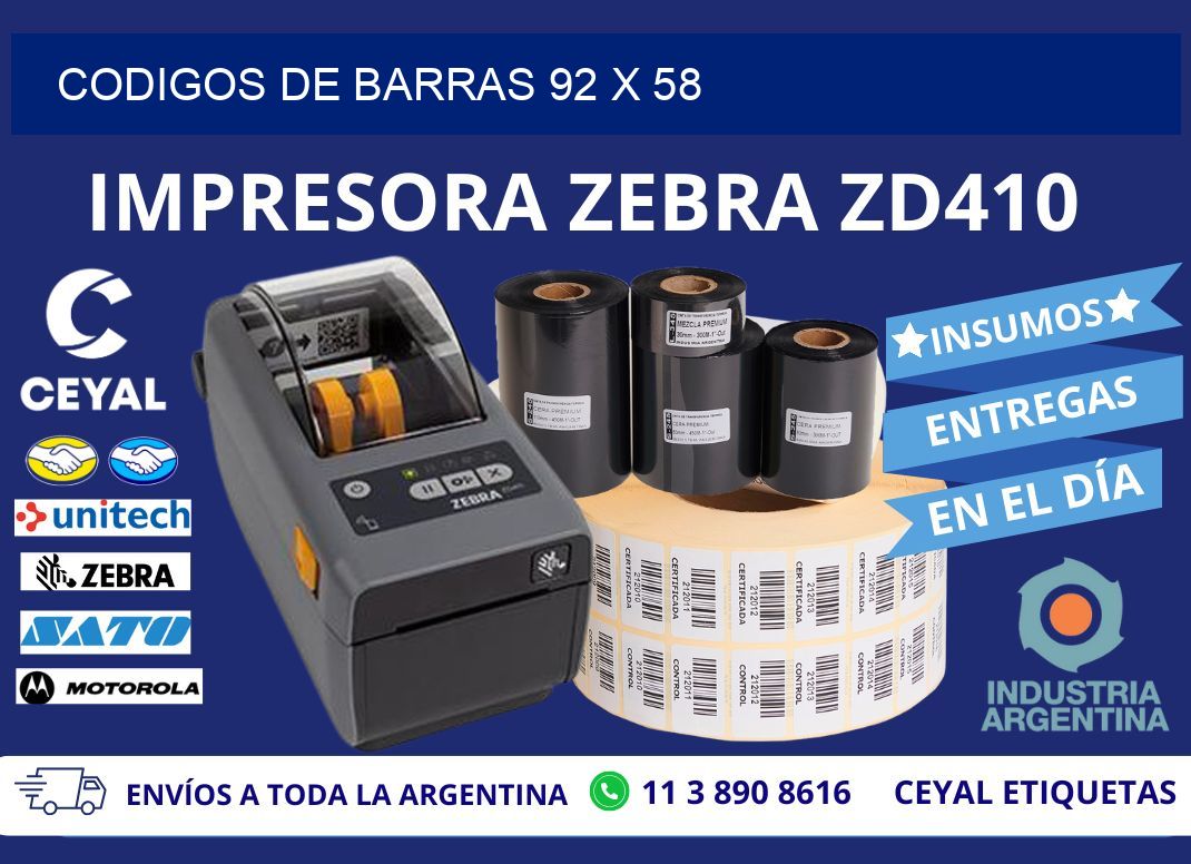 CODIGOS DE BARRAS 92 x 58