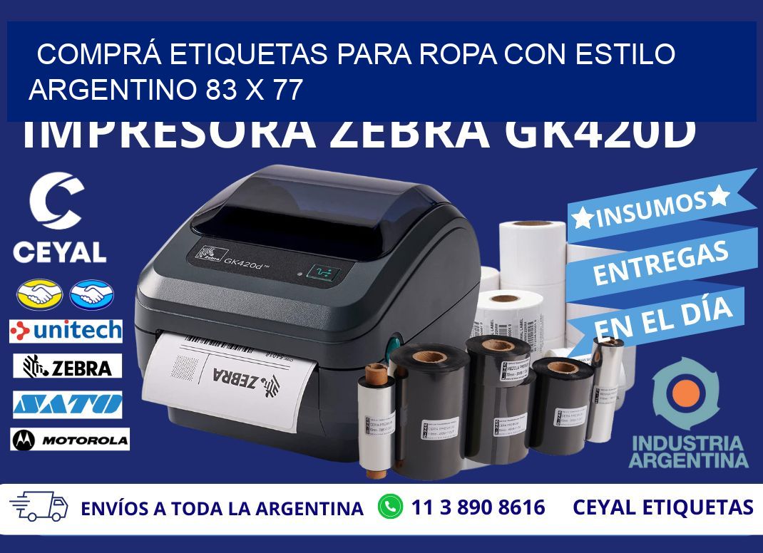 COMPRÁ ETIQUETAS PARA ROPA CON ESTILO ARGENTINO 83 x 77