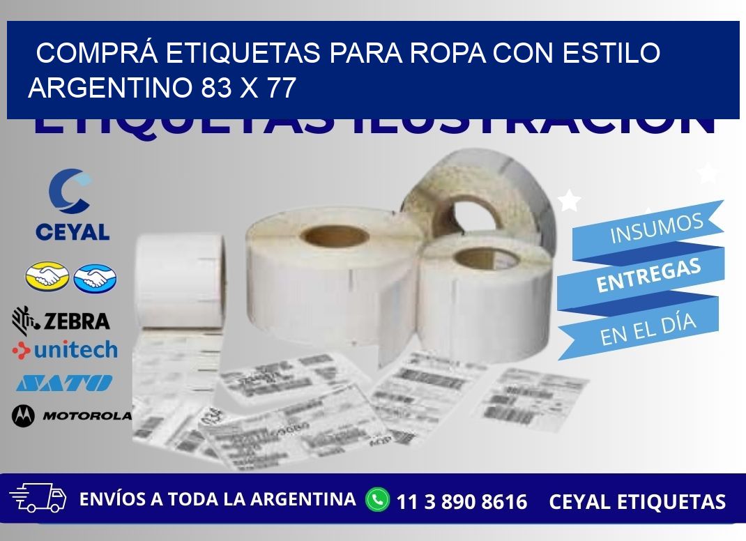 COMPRÁ ETIQUETAS PARA ROPA CON ESTILO ARGENTINO 83 x 77