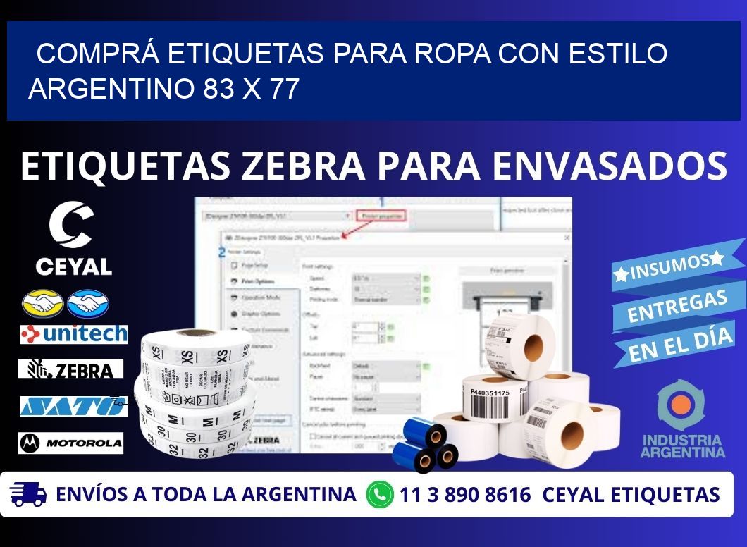 COMPRÁ ETIQUETAS PARA ROPA CON ESTILO ARGENTINO 83 x 77