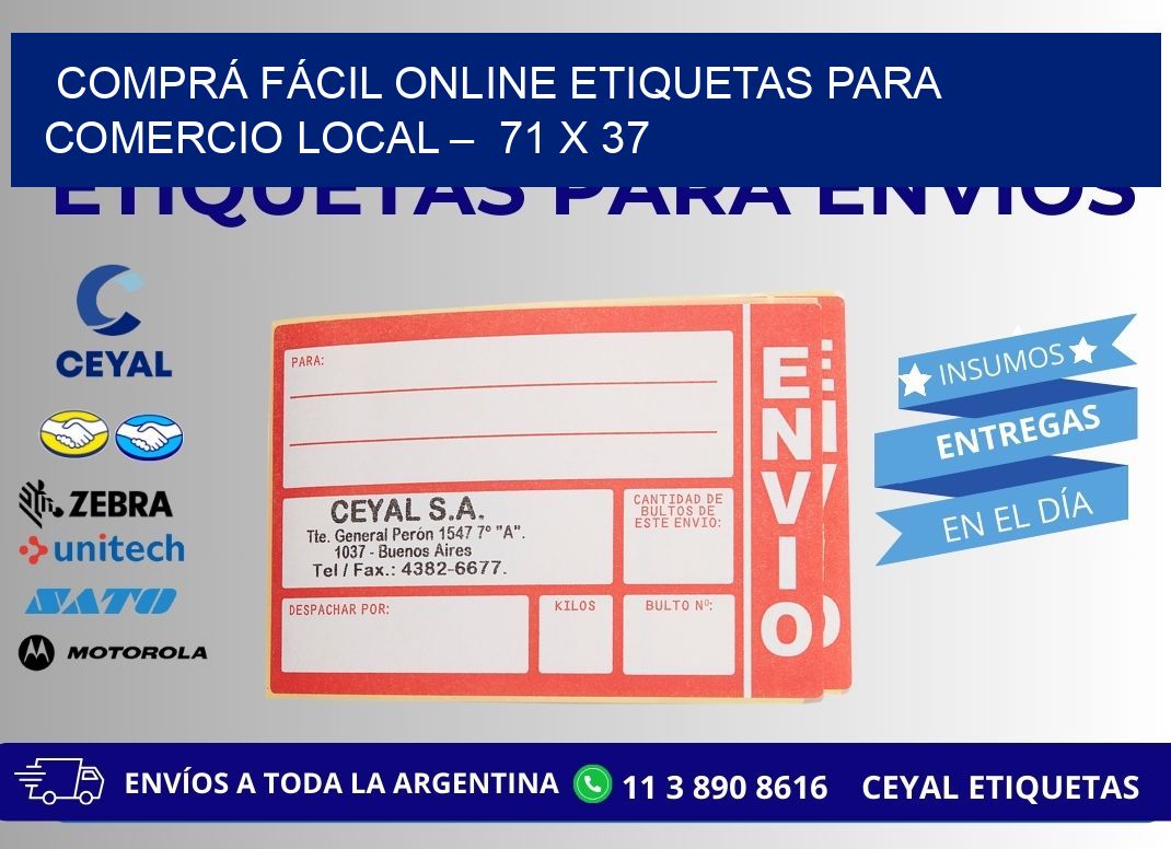 COMPRÁ FÁCIL ONLINE ETIQUETAS PARA COMERCIO LOCAL – 71 x 37