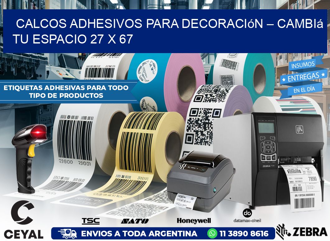 Calcos Adhesivos para Decoración – Cambiá Tu Espacio 27 x 67