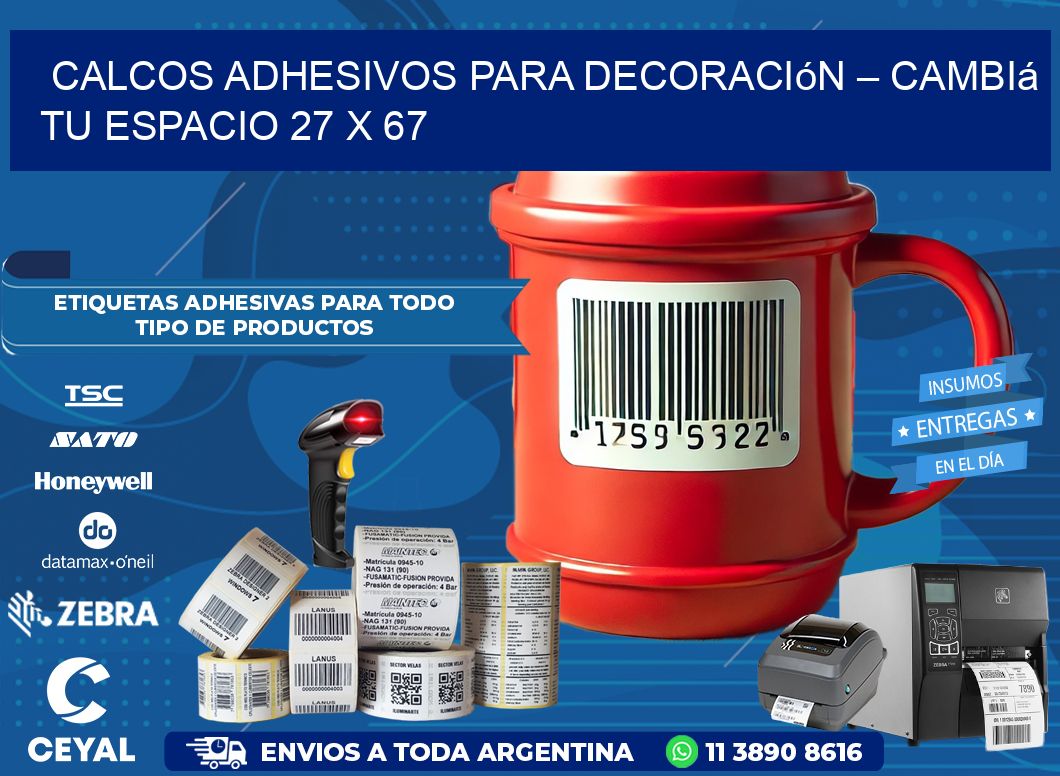 Calcos Adhesivos para Decoración – Cambiá Tu Espacio 27 x 67