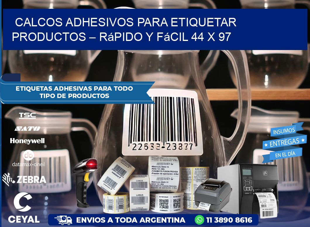 Calcos Adhesivos para Etiquetar Productos – Rápido y Fácil 44 x 97