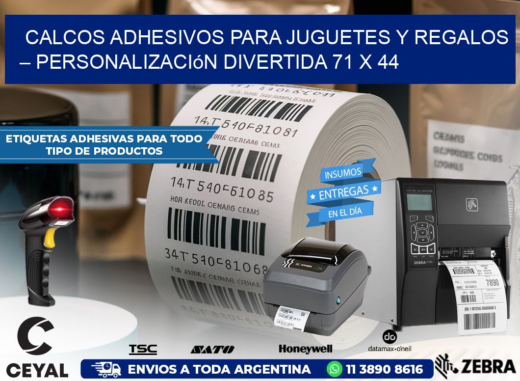 Calcos Adhesivos para Juguetes y Regalos – Personalización Divertida 71 x 44