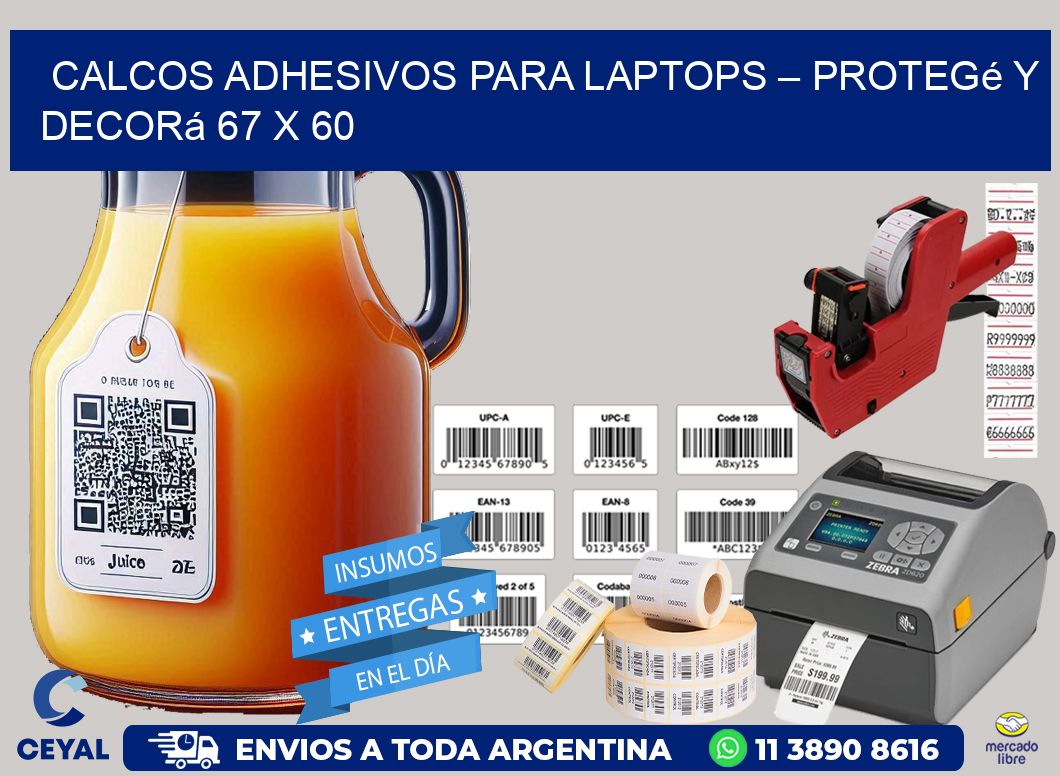 Calcos Adhesivos para Laptops – Protegé y Decorá 67 x 60