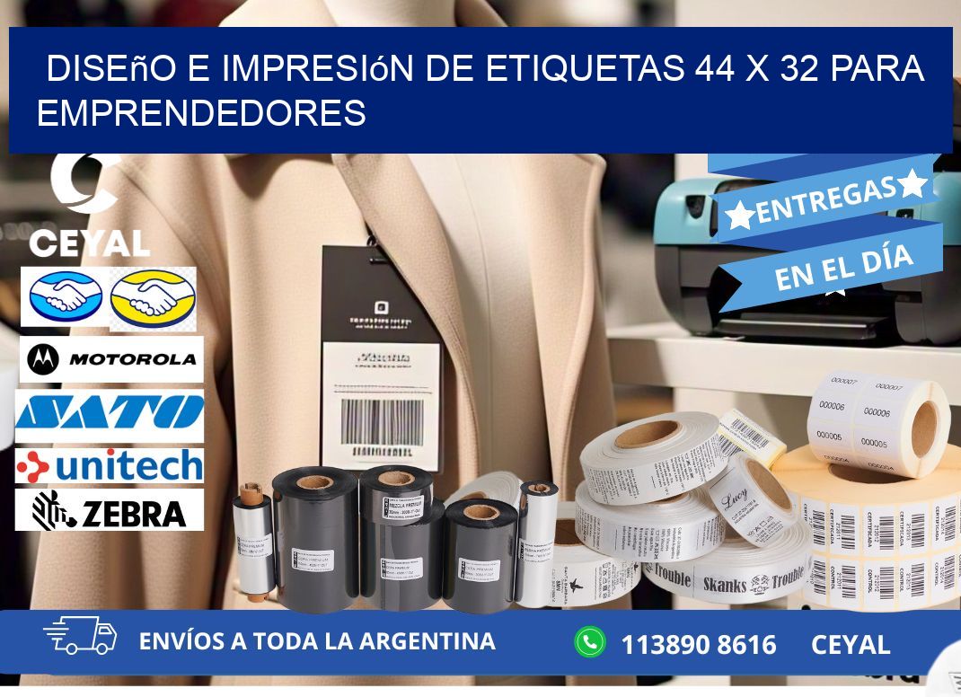 Diseño e Impresión de Etiquetas 44 x 32 para Emprendedores