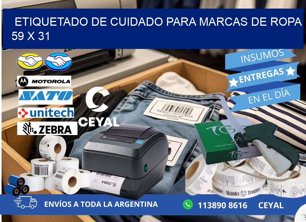 ETIQUETADO DE CUIDADO PARA MARCAS DE ROPA 59 x 31
