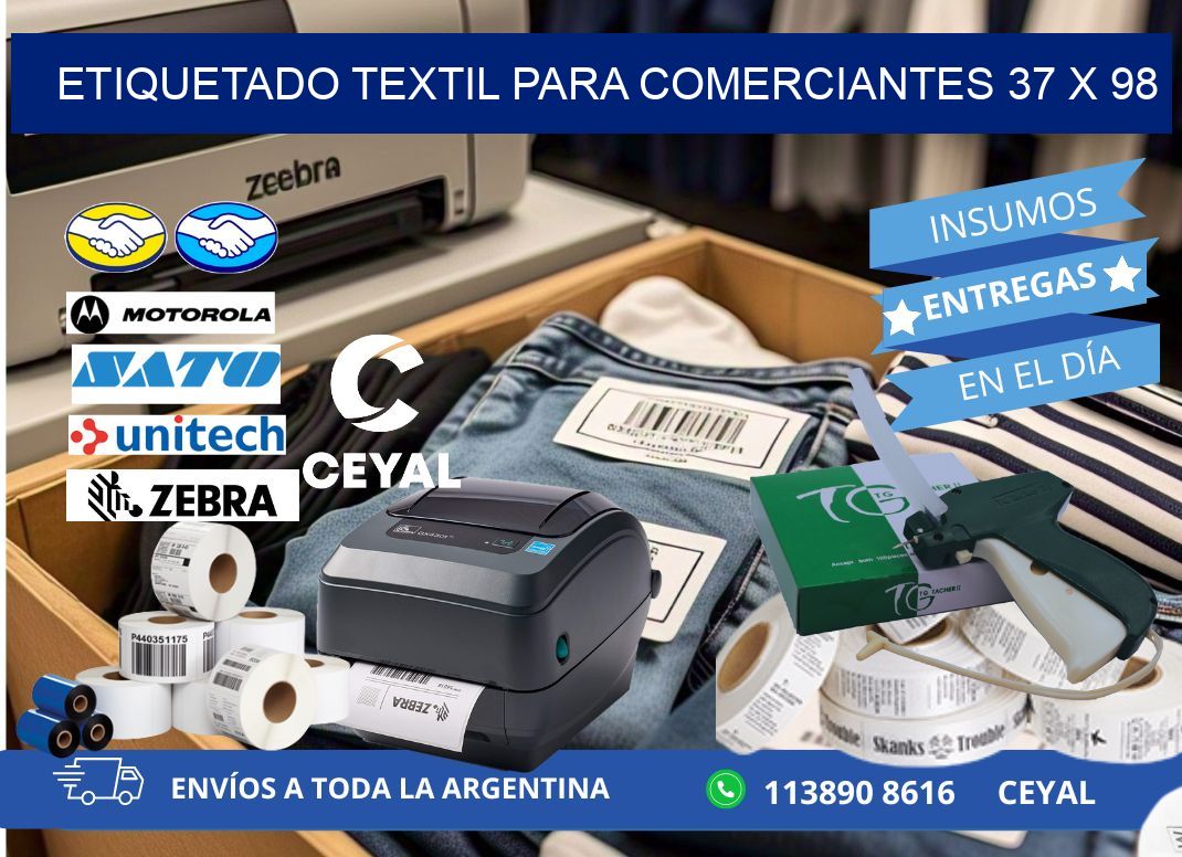 ETIQUETADO TEXTIL PARA COMERCIANTES 37 x 98