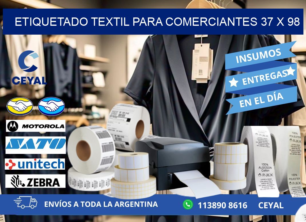 ETIQUETADO TEXTIL PARA COMERCIANTES 37 x 98