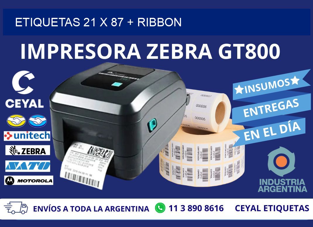 ETIQUETAS 21 x 87 + RIBBON