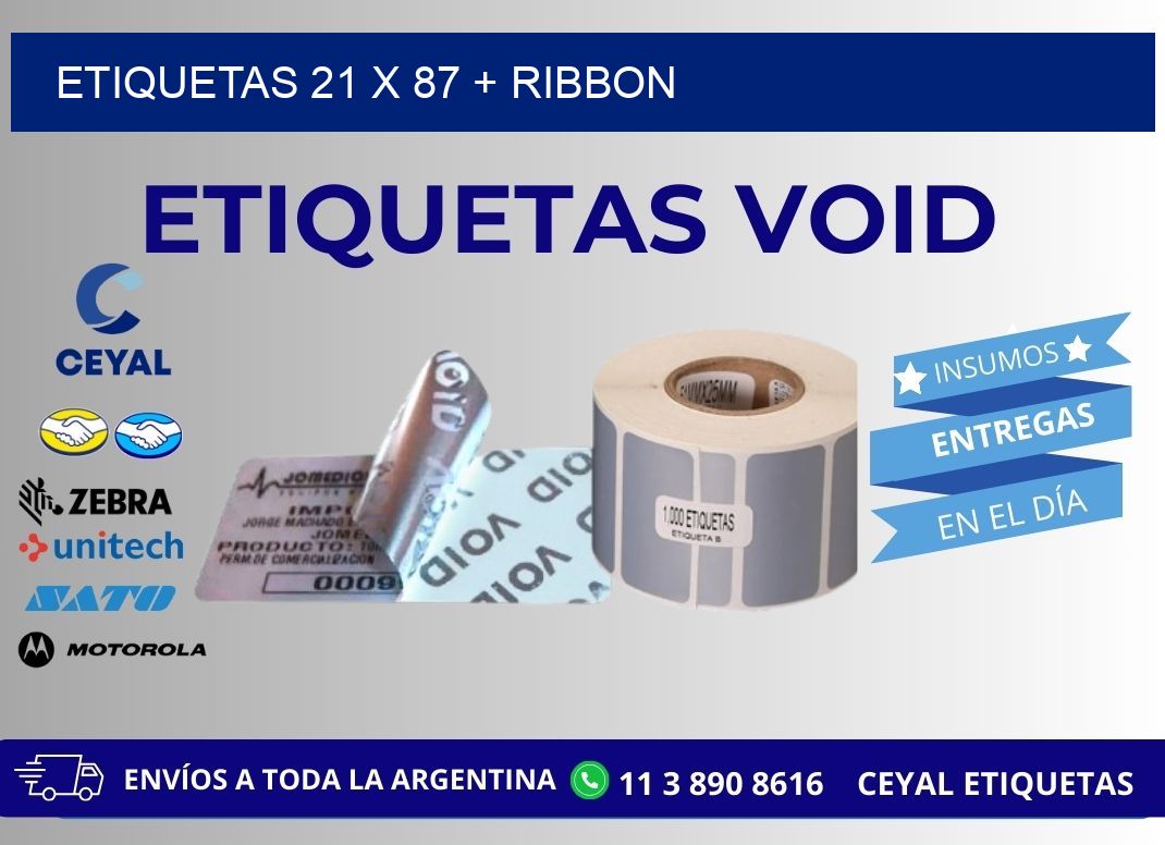 ETIQUETAS 21 x 87 + RIBBON