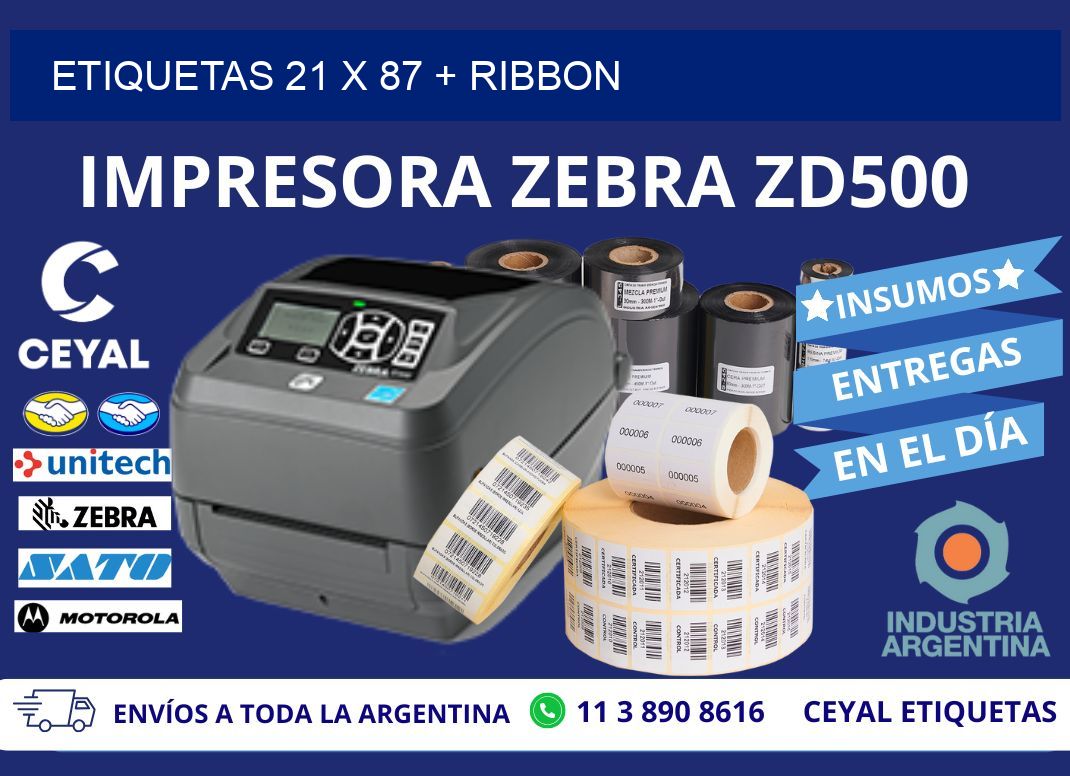 ETIQUETAS 21 x 87 + RIBBON