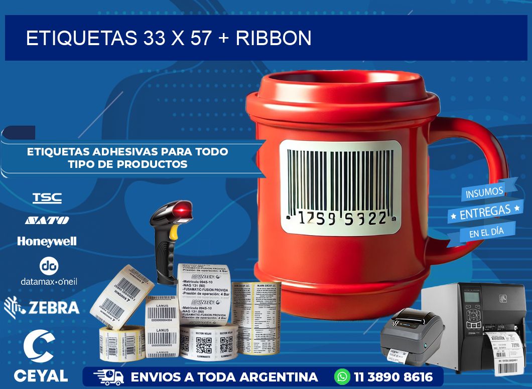 ETIQUETAS 33 x 57 + RIBBON