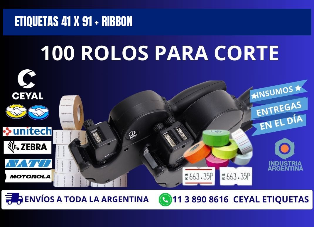 ETIQUETAS 41 x 91 + RIBBON