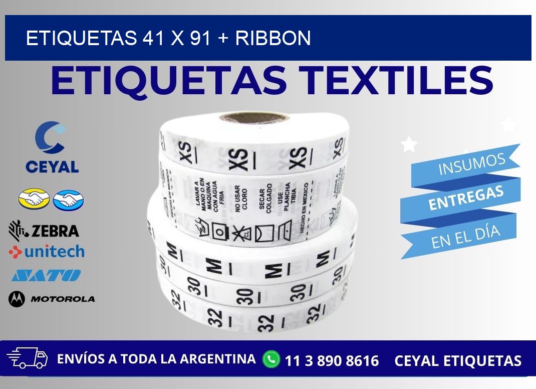 ETIQUETAS 41 x 91 + RIBBON