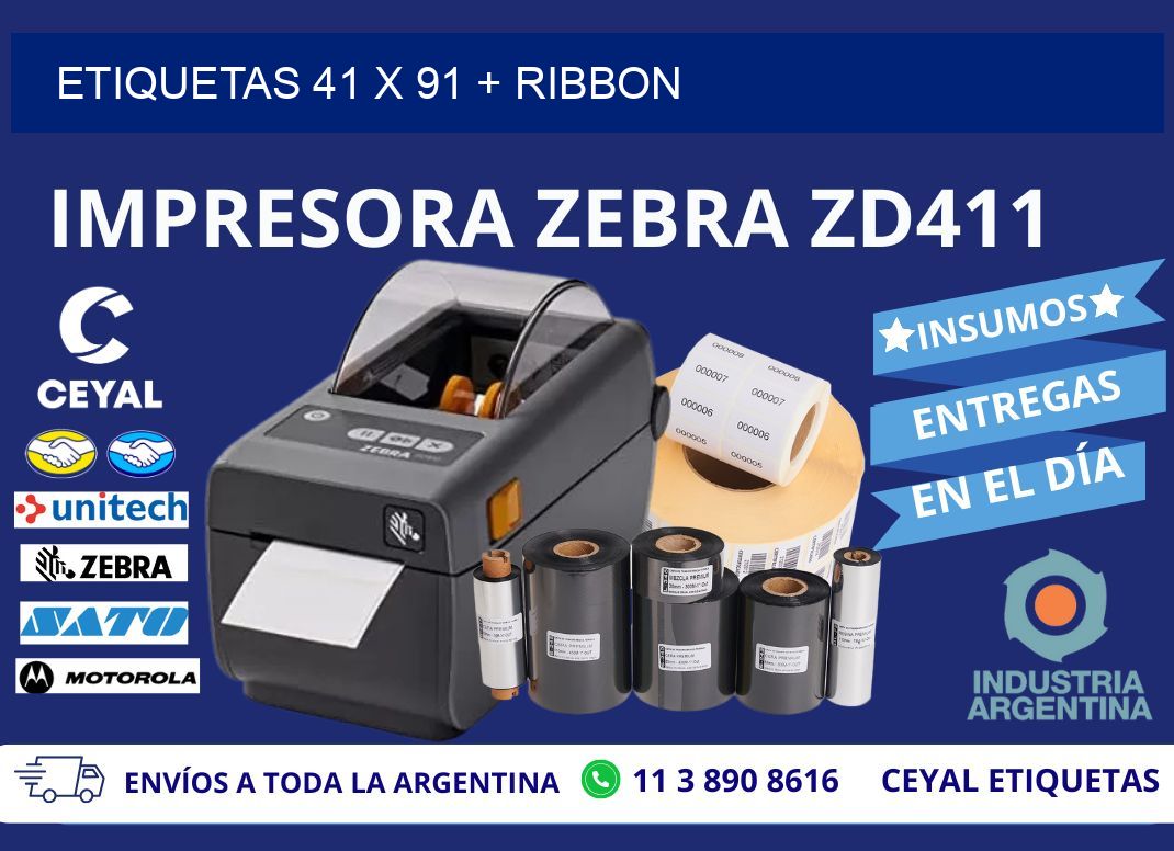 ETIQUETAS 41 x 91 + RIBBON
