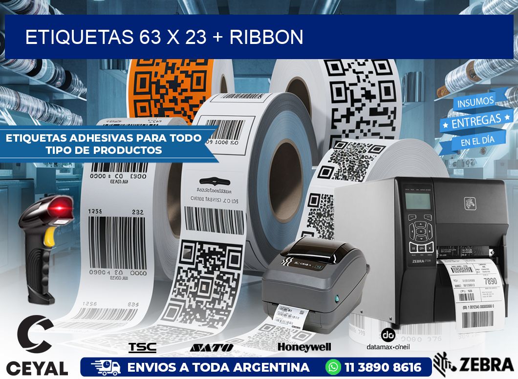 ETIQUETAS 63 x 23 + RIBBON