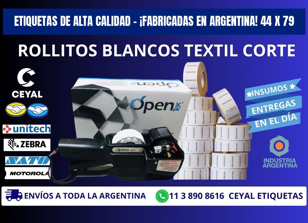 ETIQUETAS DE ALTA CALIDAD – ¡FABRICADAS EN ARGENTINA! 44 x 79