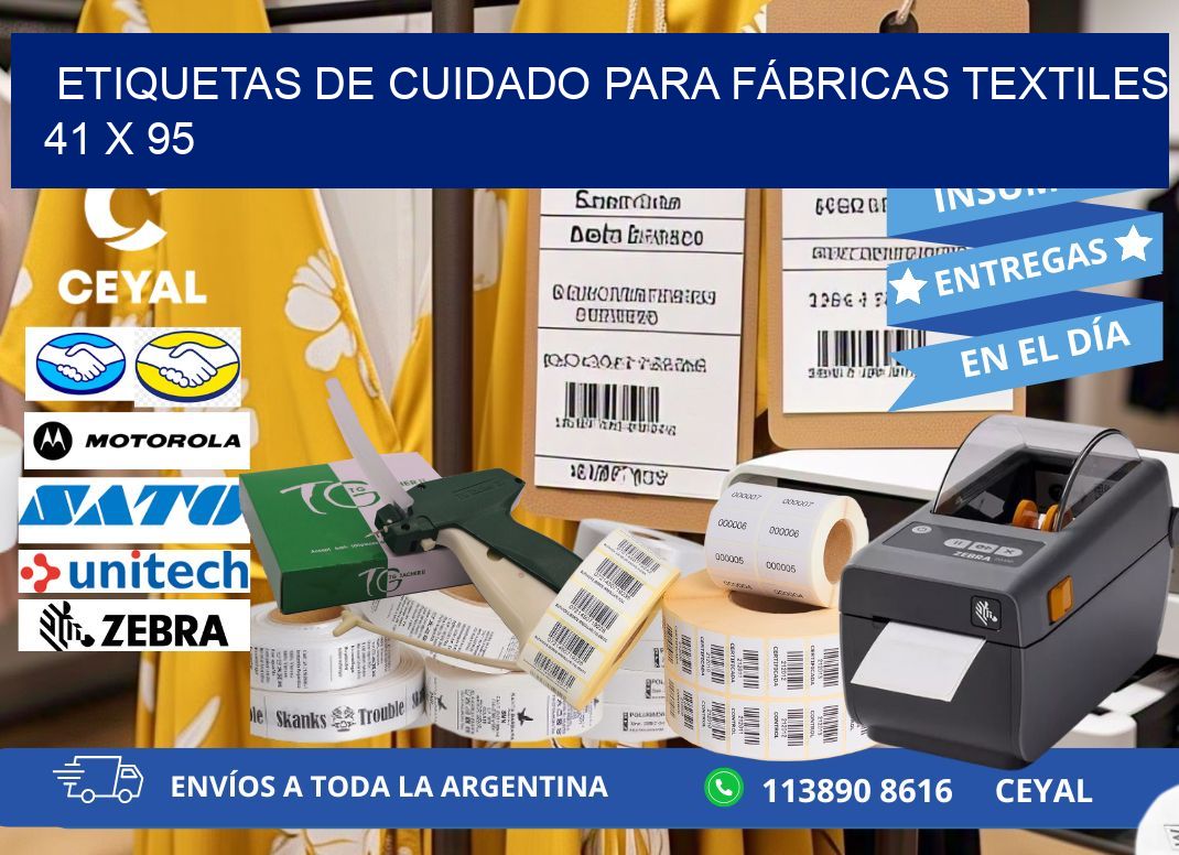 ETIQUETAS DE CUIDADO PARA FÁBRICAS TEXTILES 41 x 95