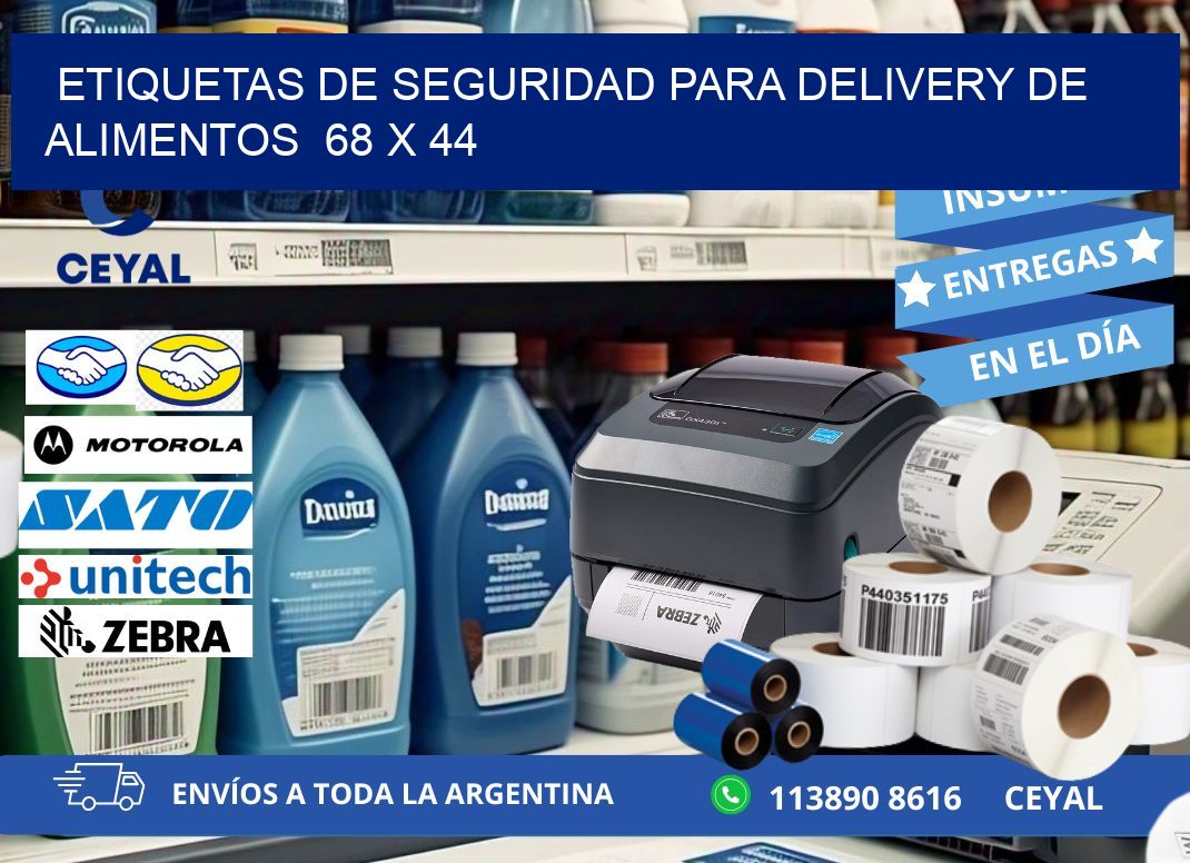 ETIQUETAS DE SEGURIDAD PARA DELIVERY DE ALIMENTOS 68 x 44