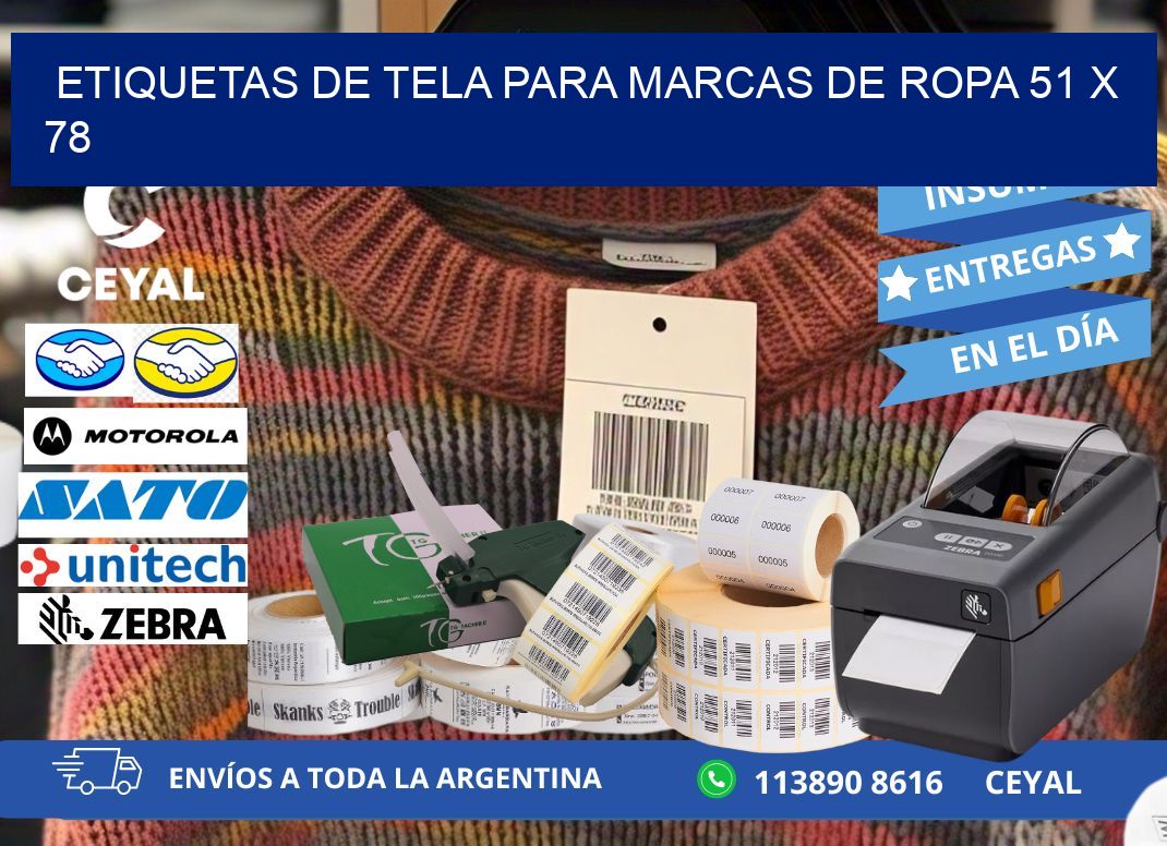 ETIQUETAS DE TELA PARA MARCAS DE ROPA 51 x 78