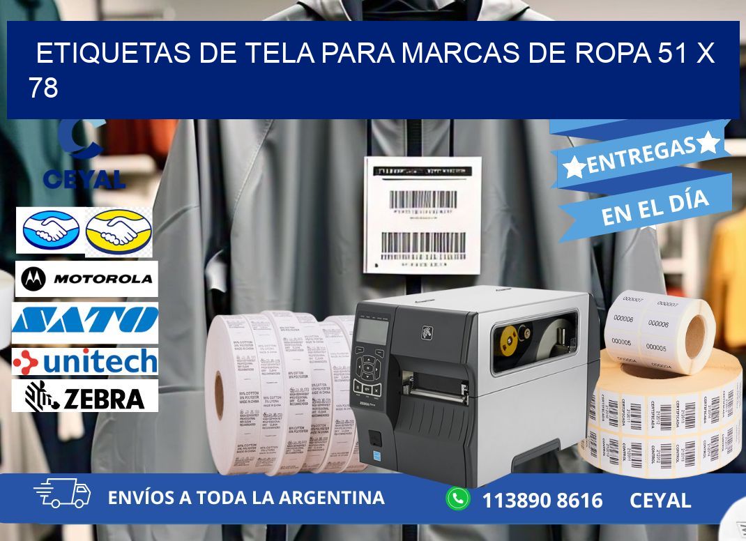 ETIQUETAS DE TELA PARA MARCAS DE ROPA 51 x 78