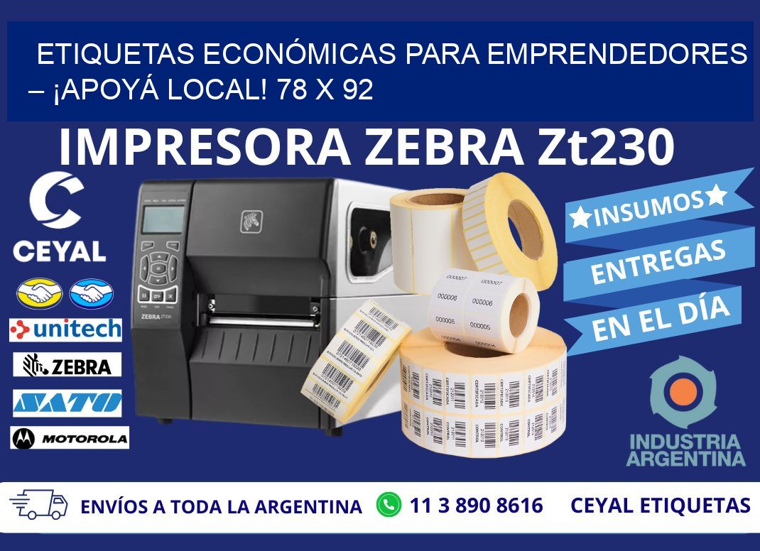 ETIQUETAS ECONÓMICAS PARA EMPRENDEDORES – ¡APOYÁ LOCAL! 78 x 92