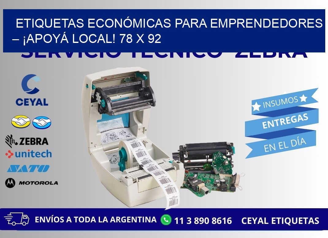 ETIQUETAS ECONÓMICAS PARA EMPRENDEDORES – ¡APOYÁ LOCAL! 78 x 92