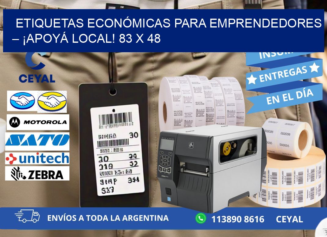 ETIQUETAS ECONÓMICAS PARA EMPRENDEDORES – ¡APOYÁ LOCAL! 83 x 48