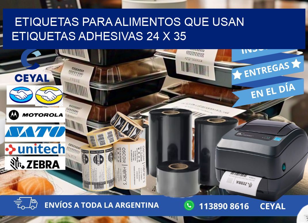 ETIQUETAS PARA ALIMENTOS QUE USAN ETIQUETAS ADHESIVAS 24 x 35