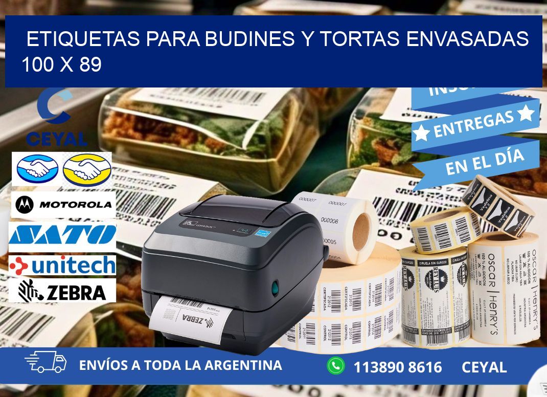 ETIQUETAS PARA BUDINES Y TORTAS ENVASADAS 100 x 89