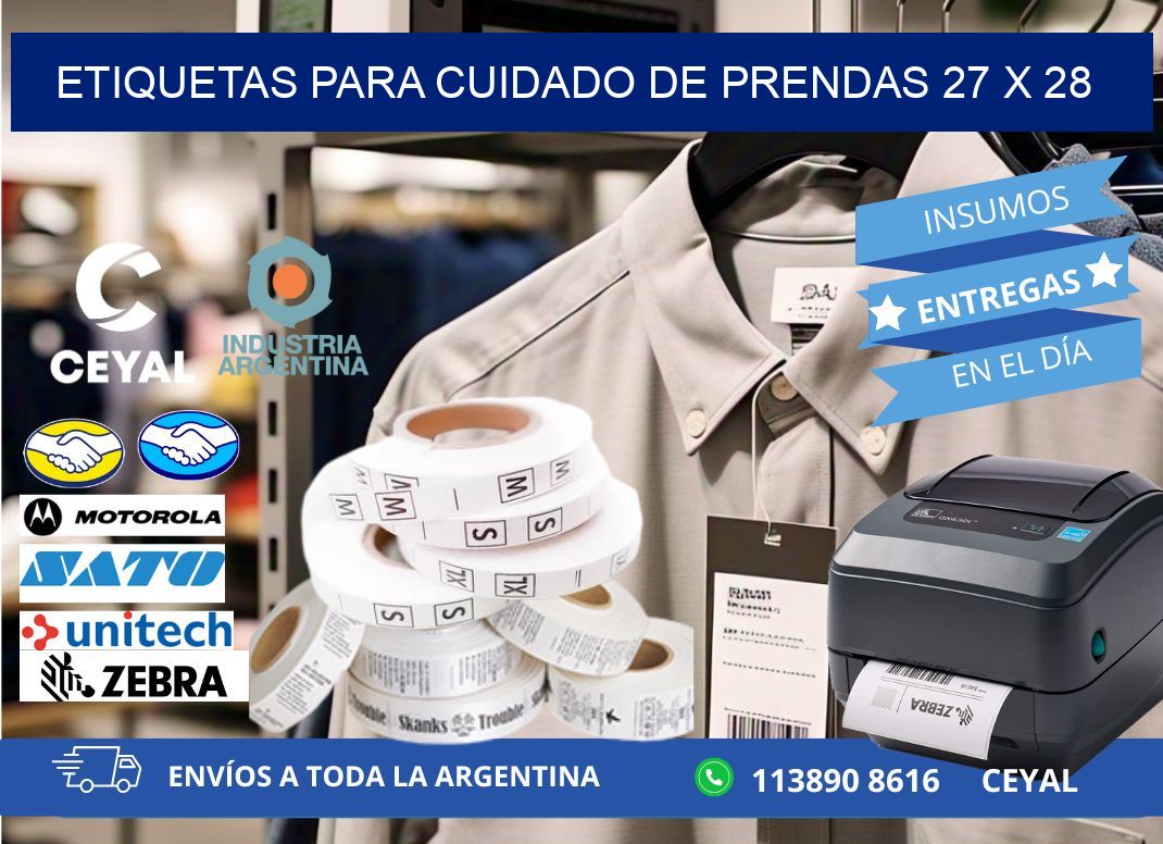 ETIQUETAS PARA CUIDADO DE PRENDAS 27 x 28
