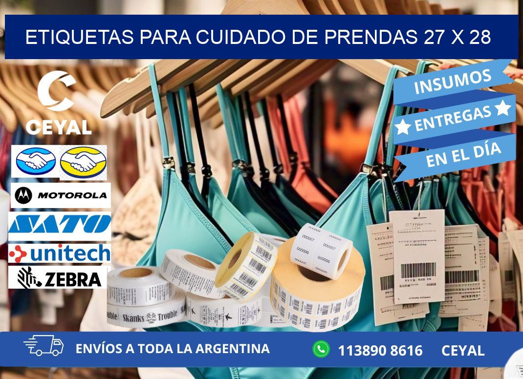 ETIQUETAS PARA CUIDADO DE PRENDAS 27 x 28