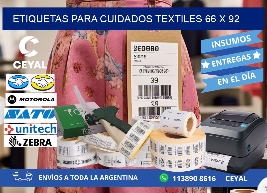 ETIQUETAS PARA CUIDADOS TEXTILES 66 x 92