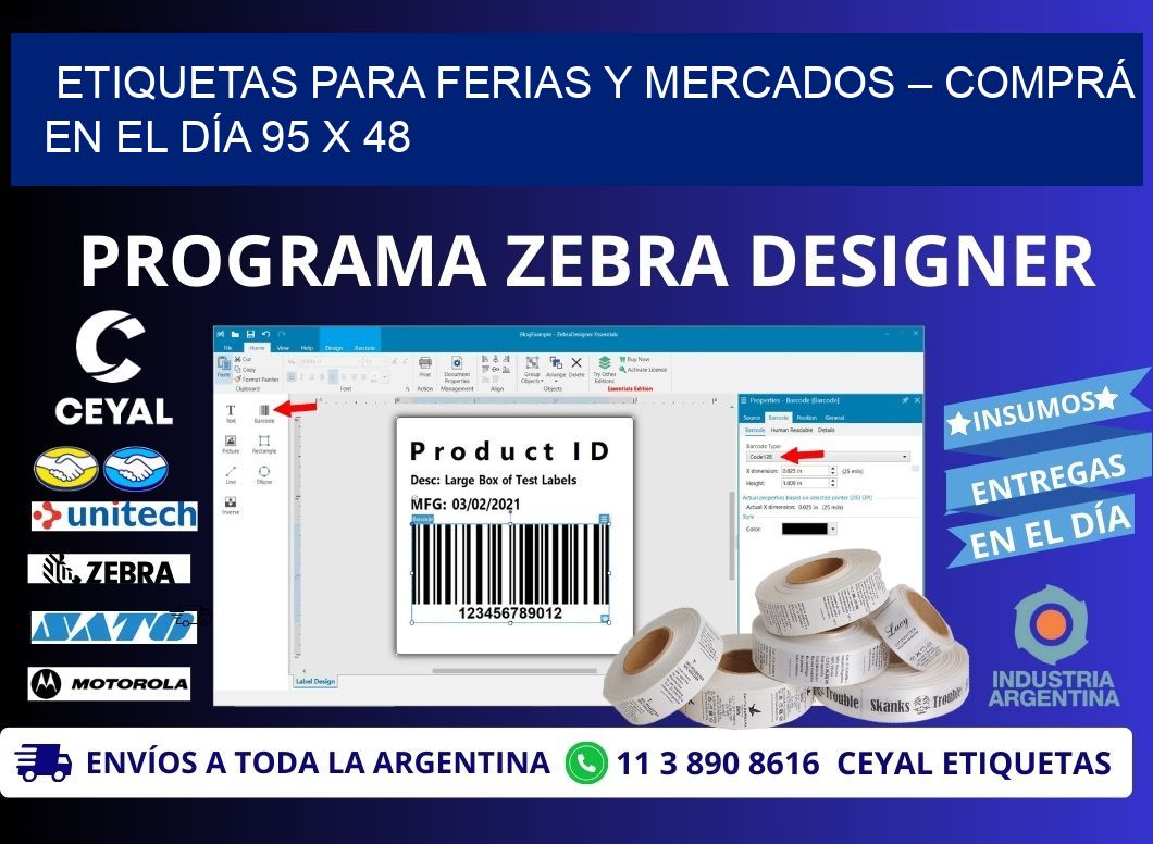 ETIQUETAS PARA FERIAS Y MERCADOS – COMPRÁ EN EL DÍA 95 x 48