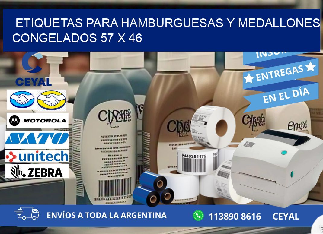 ETIQUETAS PARA HAMBURGUESAS Y MEDALLONES CONGELADOS 57 x 46