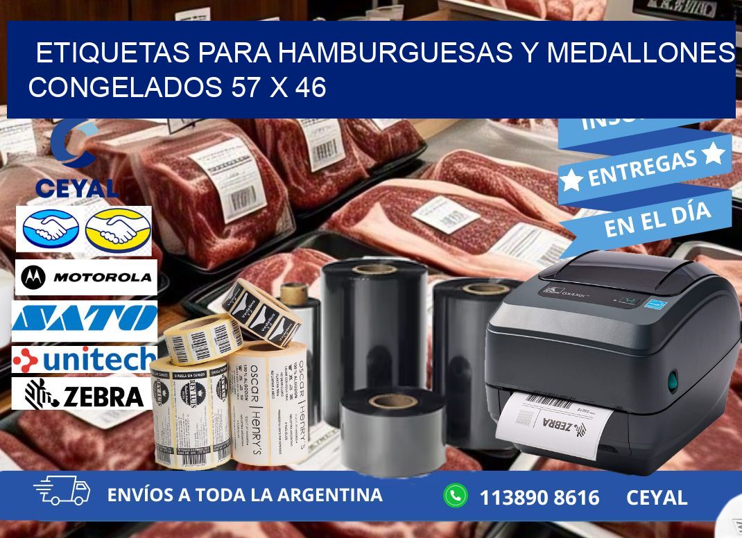 ETIQUETAS PARA HAMBURGUESAS Y MEDALLONES CONGELADOS 57 x 46