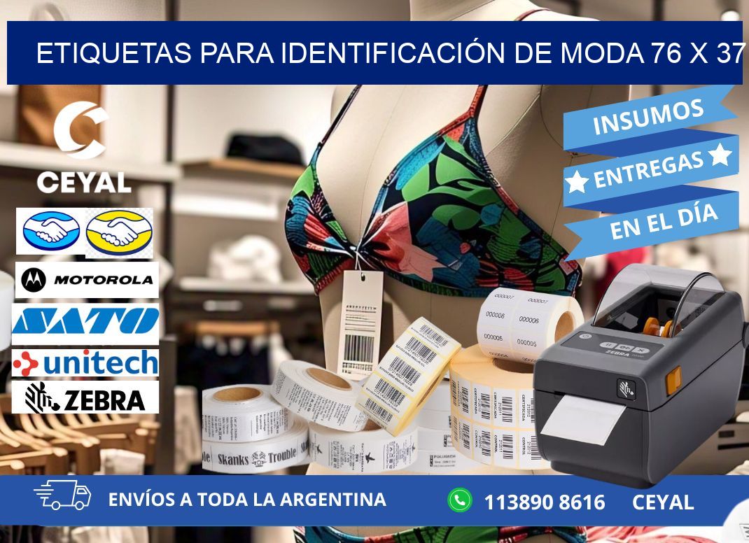 ETIQUETAS PARA IDENTIFICACIÓN DE MODA 76 x 37