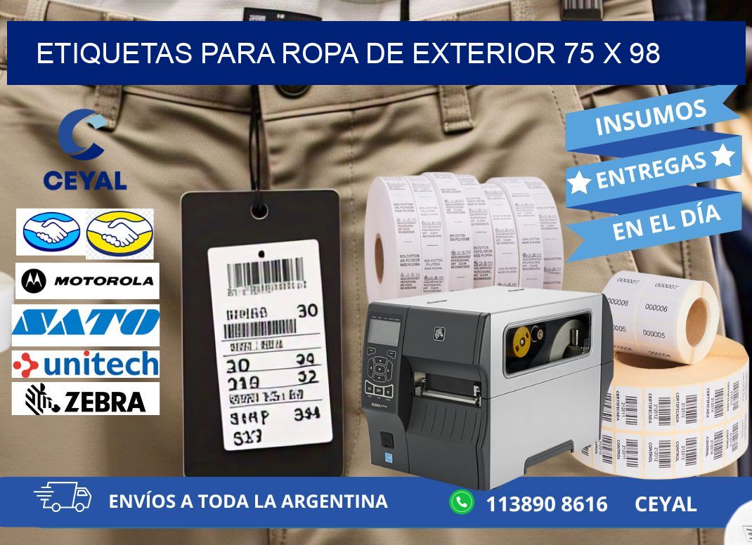ETIQUETAS PARA ROPA DE EXTERIOR 75 x 98