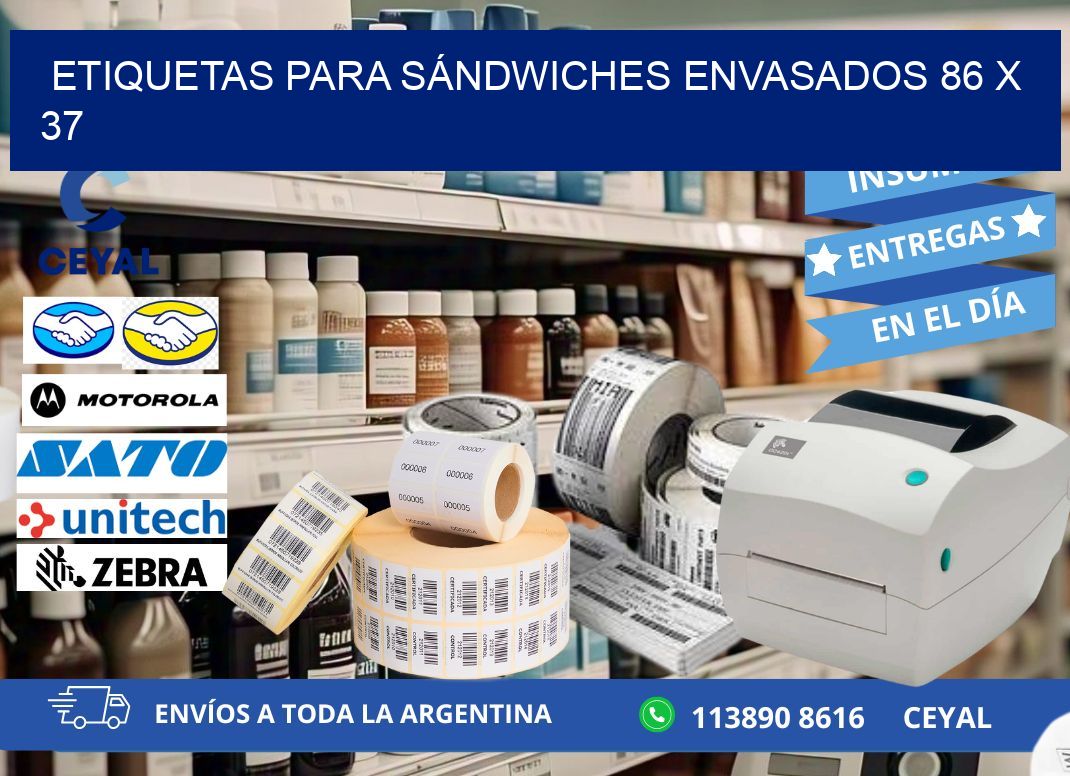 ETIQUETAS PARA SÁNDWICHES ENVASADOS 86 x 37