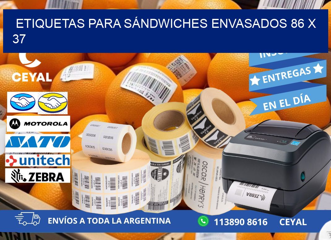 ETIQUETAS PARA SÁNDWICHES ENVASADOS 86 x 37