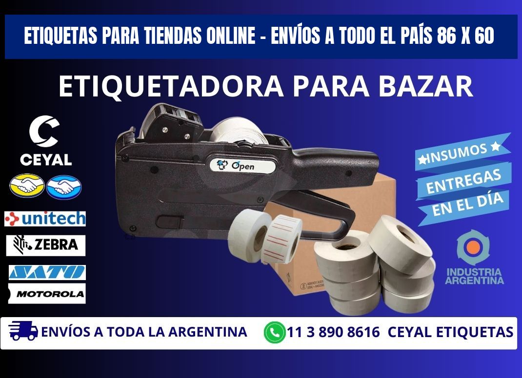 ETIQUETAS PARA TIENDAS ONLINE – ENVÍOS A TODO EL PAÍS 86 x 60
