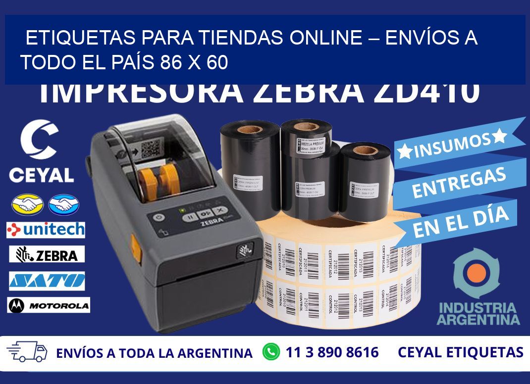 ETIQUETAS PARA TIENDAS ONLINE – ENVÍOS A TODO EL PAÍS 86 x 60